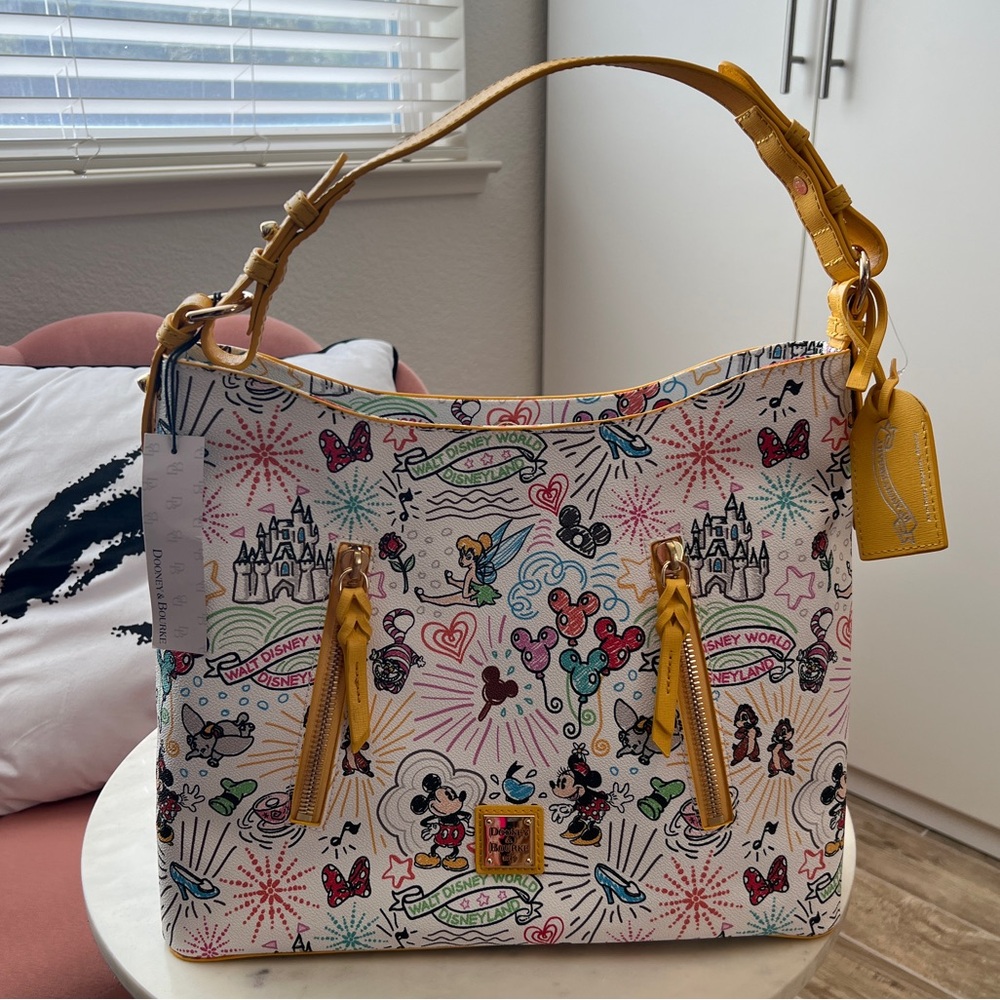 Dooney & Bourke Disney Sketch 10th Anniversary Tote Shoulder Bag - Yellow